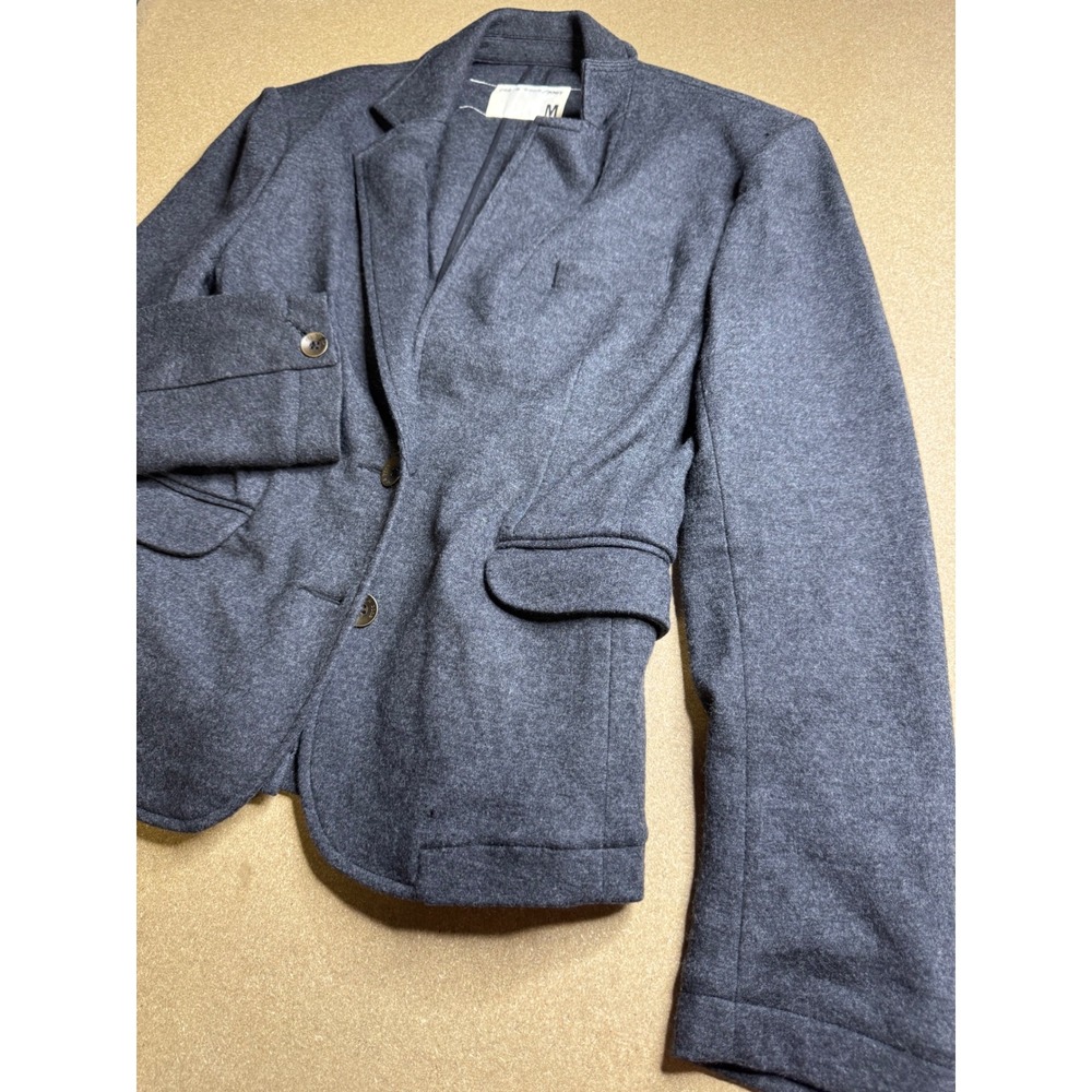 Rag & Bone Knit Womens Wool Blazer Charcoal Gray Heather Two Button Jacket M